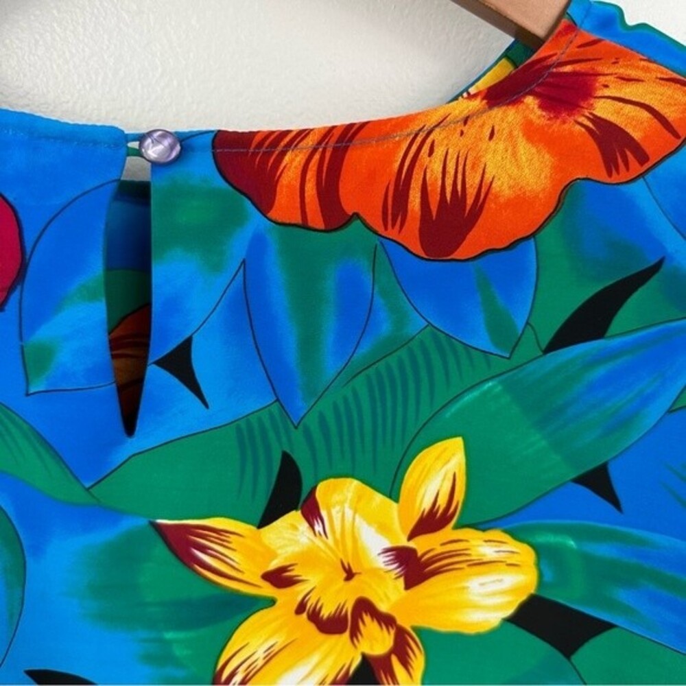 TanJay Two Piece Set Floral Short Sleeve & Button-Up Size 18 Hawaiian Vacation - Picture 10 of 12